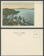 Fiji Old Hand Tinted UB Postcard Moturiki Channel Marine Channel Palm Trees Boat - Fidschi
