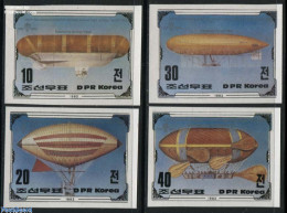 Korea, North 1982 Balloons 4v, Imperforated, Mint NH, Transport - Balloons - Fesselballons
