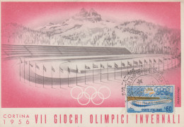 Carte  Maximum   1er   Jour    ITALIE    Jeux  Olympiques  D' Hiver    CORTINA   D' AMPEZZO    1956 - Winter 1956: Cortina D'Ampezzo