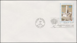 UNO New York Umschlag U 6A Hauptquartier 10 Cent 1975, 165x92, FDC 10.1.1975 - Altri & Non Classificati