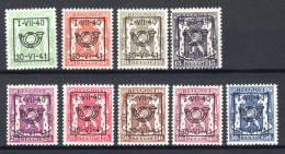 PRE446/454 MNH** 1940 - Klein Staatswapen Opdruk Type D - REEKS 19 - Typo Precancels 1936-51 (Small Seal Of The State)