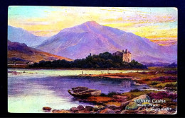 GB.UK.ENGLAND 1914, USED POSTCARD, KILCHURN CASTLE LOCH AWE E.LONGSTAFFE, SOUTA SCOTLAND, MOUNTAIN, HILL, BOAT, RIVER,FO - Covers & Documents