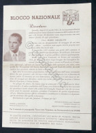 Volantino Blocco Nazionale P.L.I. - Elezioni Politiche Anno 1948 - Non Classés