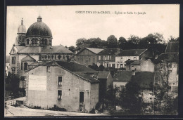 Delcampe - CPA Creutzwald-la Croix, Église Et Salle St. Joseph - Creutzwald