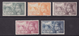 ESPAÑA 1951 - Isabel La Catolica Serie Nueva Sin Goma Edifil Nº 1097/1101 - Used Stamps