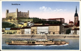 CPA Bratislava Slowakei, Dampferpartie Auf Dem Waag, Burg, Stadt - Slowakei