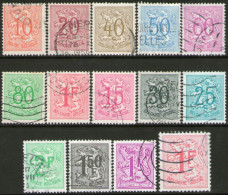 BÉLGICA - BELGIUM Serie No Completa X 14 Sellos Usados ESCUDO DE ARMAS - LEÓN ESTILIZADO Años 1951-1979 - Usati