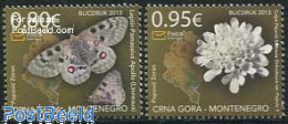 Montenegro 2013 Flora & Fauna 2v, Mint NH, Nature - Butterflies - Flowers & Plants - Montenegro