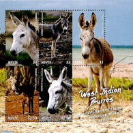 Nevis 2018 West Indian Burros 5v M/s, Mint NH, Nature - Animals (others & Mixed) - St.Kitts And Nevis ( 1983-...)