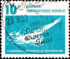 Rda Poste Obl Yv: 621 Mi:908 Europäischemeisterschaten Im Schwimmsport (Belle Obl.mécanique) - Gebraucht