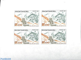 Andorra, French Post 1985 Country View 1v, Imperforated Block M/s With 4 Stamps, Mint NH, Sport - Mountains & Mountain.. - Unused Stamps