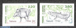 Andorra, French Post 1989 Nature 2v, Imperforated, Mint NH, Nature - Animals (others & Mixed) - Reptiles - Unused Stamps