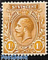 Saint Vincent 1913 1sh, WM Multiple Crown-CA, Stamp Out Of Set, Unused (hinged) - St.Vincent (1979-...)