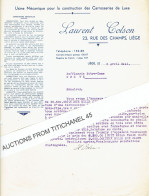 Delcampe - 1941 LIEGE - Laurent COLSON - Usine Mécanique Pour La Construction De Carrosseries & Automobiles De Luxe - Automobile