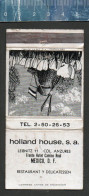 HOLLAND HOUSE COL. ANZURES (MOULIN WINDMILL MUHLE MOLEN)  - OLD MATCHCOVER MEXICO - Matchbox Labels