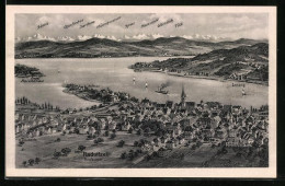 AK Radolfzell Am Bodensee, Panorama Mit Ort, Seeund Alpen - Radolfzell