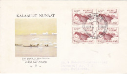 GREENLAND FDC 1982 With WHALES(in Block) - Baleines