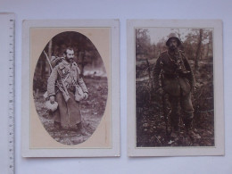 Delcampe - FLEURY DOUAUMONT Lot 2 Cartes Photo Ancienne Même Série - Combattant Allemand Et Poilu Français MEMORIAL - Geschichte