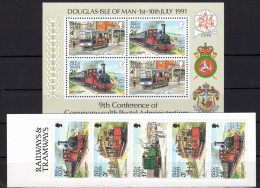 Isle Of Man 457 Und 458 Und Block 16 Postfrisch Markenhaft / Eisenbahn #OE036 - Sonstige & Ohne Zuordnung