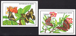 Ghana Block 204 Und 205 Mit Falz Schmetterlinge #OE061 - Ghana (1957-...)