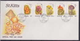 St. Kitts 213-217 Gestempelt Als FDC / Pilze #OE113 - St.Kitts Und Nevis ( 1983-...)