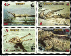 BANGLADESH 1990 Mi 323-326 WWF CROCODILLES MINT STAMPS ** - Ungebraucht