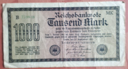 DUITSLAND/GERMANY :1000 MARK REICHSBANKNOTE 1-9-1922 Pick 76 - 1000 Mark