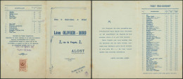 Belgique - Document Commercial (Alost, Aalst) Léon Olivier-Bird, Spécialité De Tabacs D'appelterre, Cigarettes + Vignett - 1900 – 1949