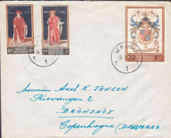 Belgium VERVIERS 1959 Cover Brief Lettre BRØNSHØJ Denmark Königliche Bibliothek Mi. 1155, 1157, 1160 Grosses Wappen - Storia Postale