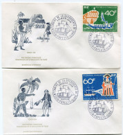 POLYNESIE FRANCAISE ENVELOPPE 1er JOUR DES PA 22 / 24 BICENTENAIRE DE LA DECOUVERTE DE TAHITI AVEC OBL PAPEETE - FDC