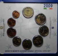 MONETE ITALIA  2009 SERIE  ZECCA DIVISIONALI  9 VALORI CON DOPPIO 2 € ITALIA ANNATA COMPLETA IN ASTUCCIO ORIGINALE - Set Fior Di Conio