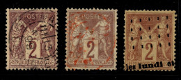 FRANCE - N°85 OB CàD + CàD IMPRIMES ROUGE + ANNULATION TYPO TB - De TB à TTB CENTRAGE - 1876-1898 Sage (Type II)