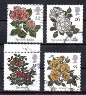 UK, GB, Great Britain, Used, 1991, Michel 1445, 1446, 1447, 1448, World Congress For Rose Breeding Belfast, Flora - Usati