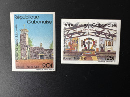 Gabon Gabun 1985 Mi. A-B 948 ND IMPERF Noël Christmas Weihnachten église Saint St André Libreville Church Kirche - Eglises Et Cathédrales