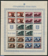 Serbia 1943 Postal Organisation M/s, Mint NH, Nature - Transport - Horses - Post - Aircraft & Aviation - Railways - Post