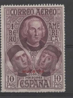 ESPAÑA 1930 COLON COLUMBUS MH CON CHARNELA MUESTRA EN ROJO SPECIMEN PINZON - Christopher Columbus