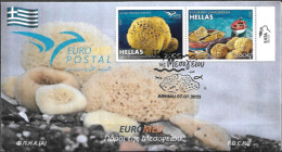 GREECE 2025 FDC EUROMED Resources Of The Mediterranean. Unofficial. Imperforate. From Booklet - FDC