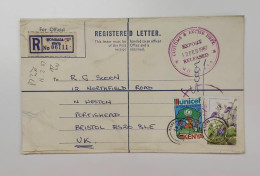 SC170 KENYA REGISTERED LETTER 1987 To UK WITH CLEAR CUSTOMS & EXCISE DEPT. RELEASED POSTMARK - Kenia (1963-...)
