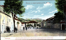 CPA Цетиње Cetinje Montenegro, Straßenpartie, Hofburg Gasse, Grand Hotel - Montenegro