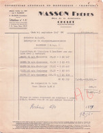 MASSON Frères à CHOLET . Menuiserie Charpente . Facure 1947 - Other & Unclassified