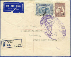Australia, Dutch Indies 1931, 22-5, Abel Tasman Return Flight From Sydney, Registered By Batavia To Bandoeng - Lettres & Documents