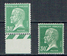 174 Pasteur 30 C. Vert Paire Variété De Couleur Vert Clair Et Vert Foncé Luxe - 1922-26 Pasteur