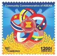 CAMBODIA/  Joint Issue Of ASEAN Community Commemorative Stamp 2015 ( Cambodia ) - Cambodge