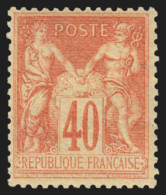 N°94, Sage 40c Orange-pâle, Type II, Neuf ** Sans Charnière, Signé JF.BRUN - TB - 1876-1898 Sage (Type II)