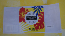 1    ETIQUETTE   De   BIERE    BRASSERIE  NEPO  TROPICAL  NEIPA    33 CL ( ETIQUETTE  TRANSPARENTE ) - Bier