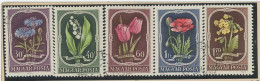 HONGRIE-1951 - FLEURS -Y&T   N° 1024 /1028  OBL. - Gebraucht