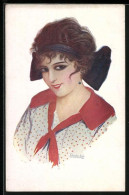 Artista-Postal Sign. Chantecler: Modistilla, Spanierin Im Schleife Im Haar Und Rotem Halstuch - Unclassified
