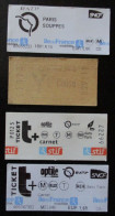 Lot De Quatre 4 Tickets De Transport Différents Paris - Autres & Non Classés