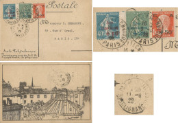 FRANCE - 2 FR 40 CENT FRANKING (Yv. #246 + #247 + #248) ON PC (VIEW OF PARIS) FROM PARIS TO PARIS  -  1928 - 1927-31 Caisse D'Amortissement