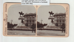 N°113. MILANO, Monumento A Garibaldi - Stereoview Stereophoto 3D - Anni 1895-1902 - Giovanni NEGRI (Brescia) - Stereo-Photographie